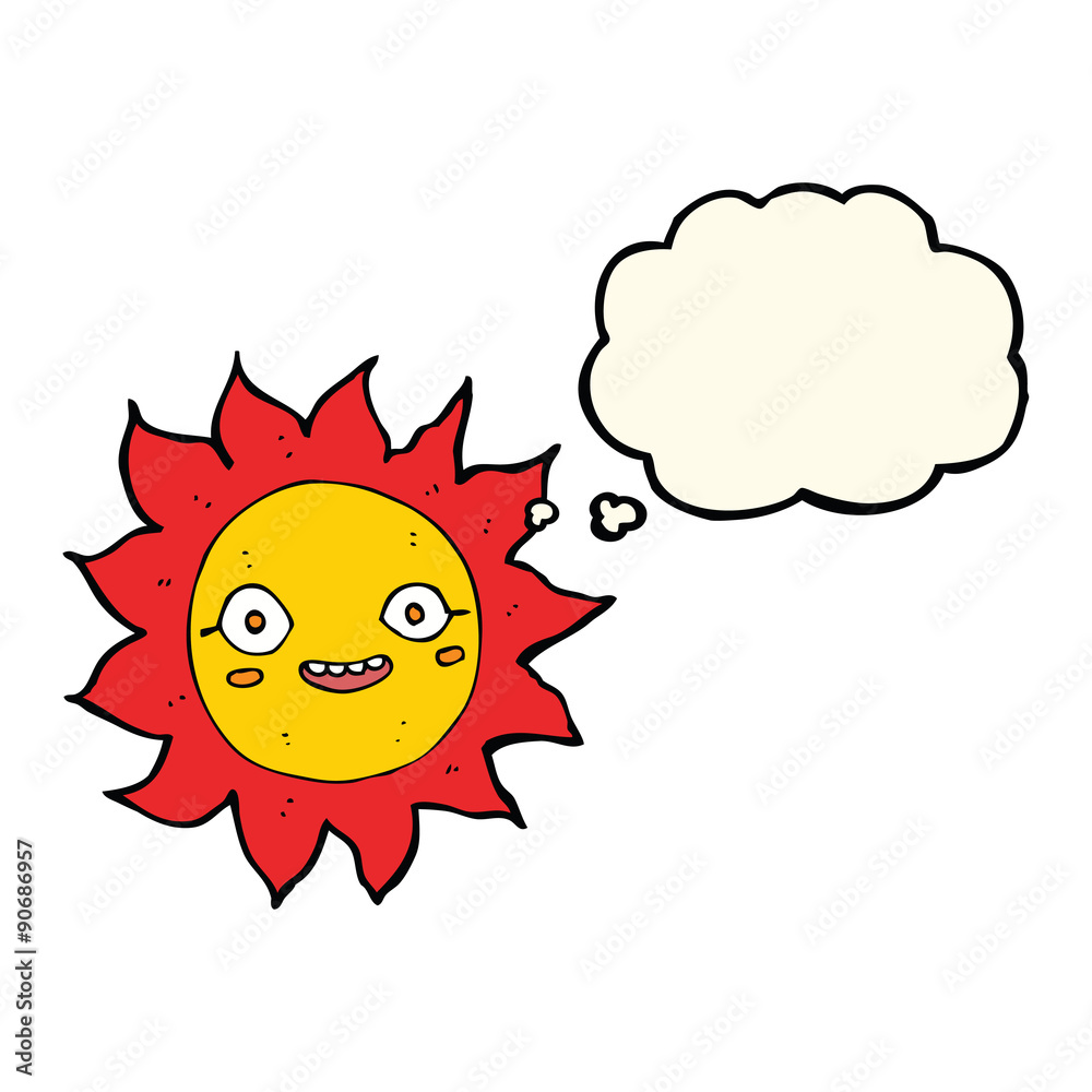 cartoon happy sun with thought bubble cartoon happy sun with thought bubble