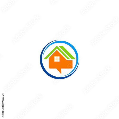 house communication icon vector logo