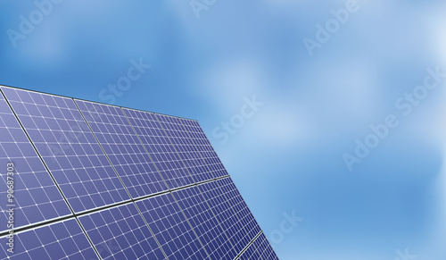 solar panel over blue sky background