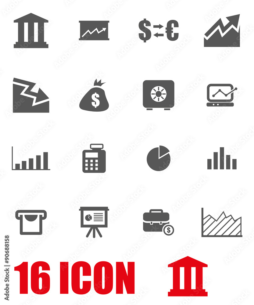 Vector grey economic  icon set