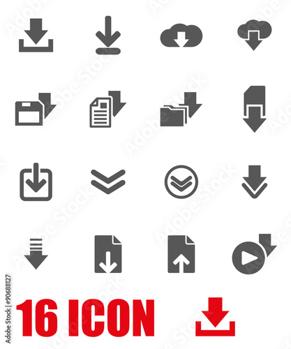 Vector grey download  icon set