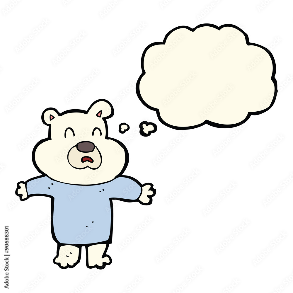 cartoon unhappy polar bear with thought bubble cartoon unhappy polar bear with thought bubble