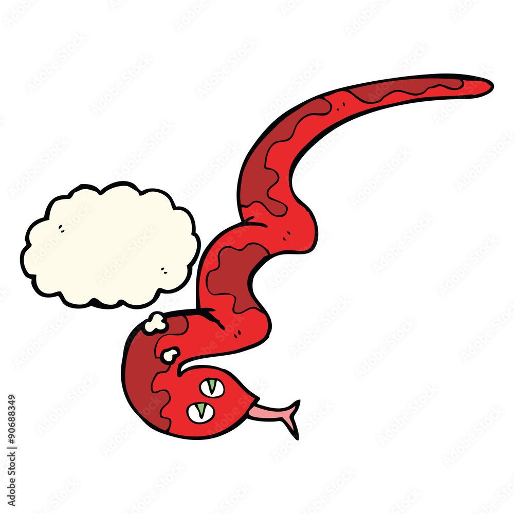 cartoon hissing snake with thought bubble cartoon hissing snake with thought bubble