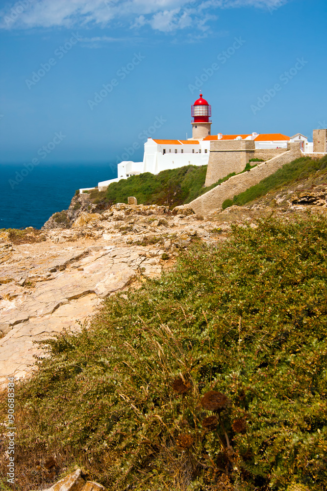 St. Vincent Cape and lighthouse, Algarve, Portugal.