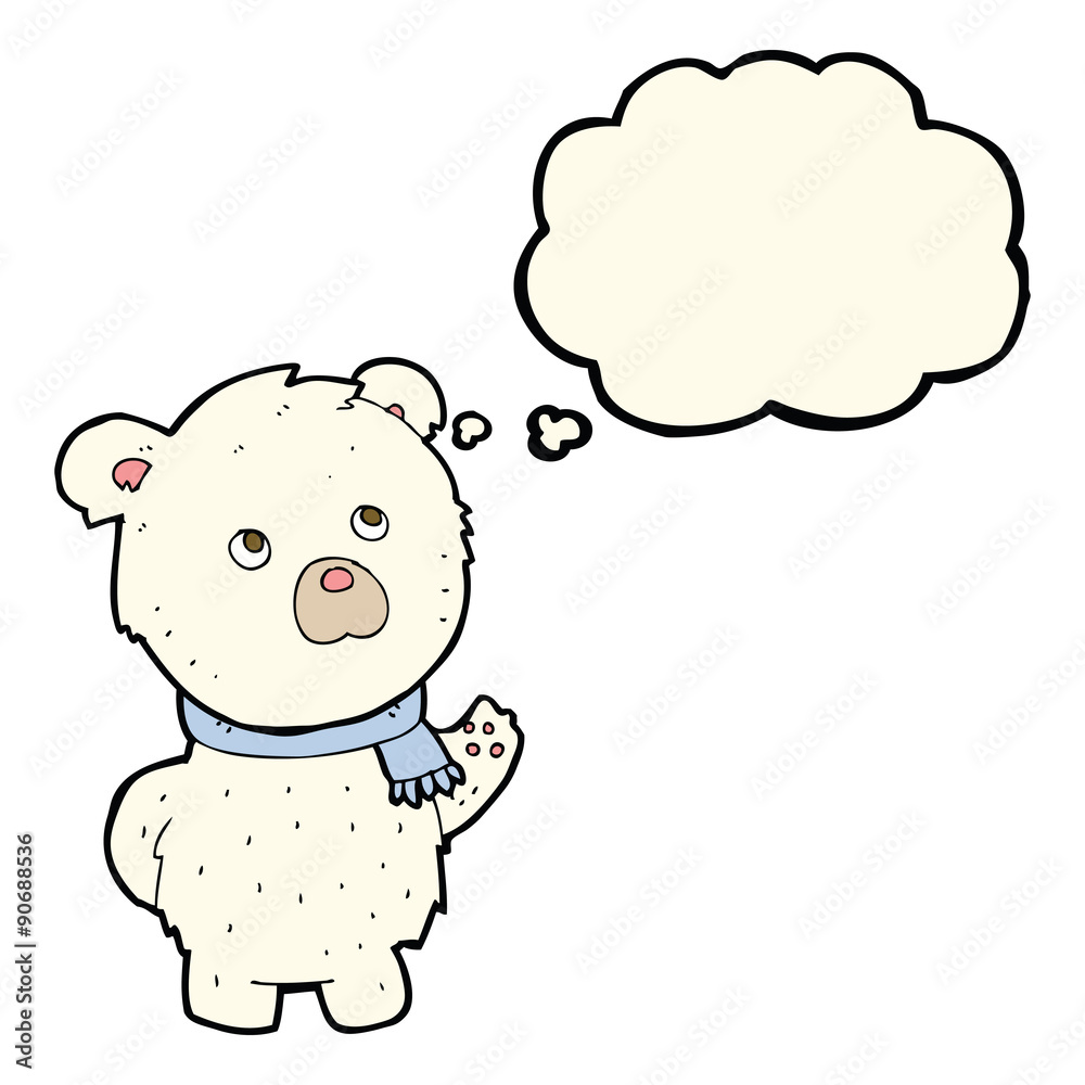 cartoon cute polar bear with thought bubble cartoon cute polar bear with thought bubble
