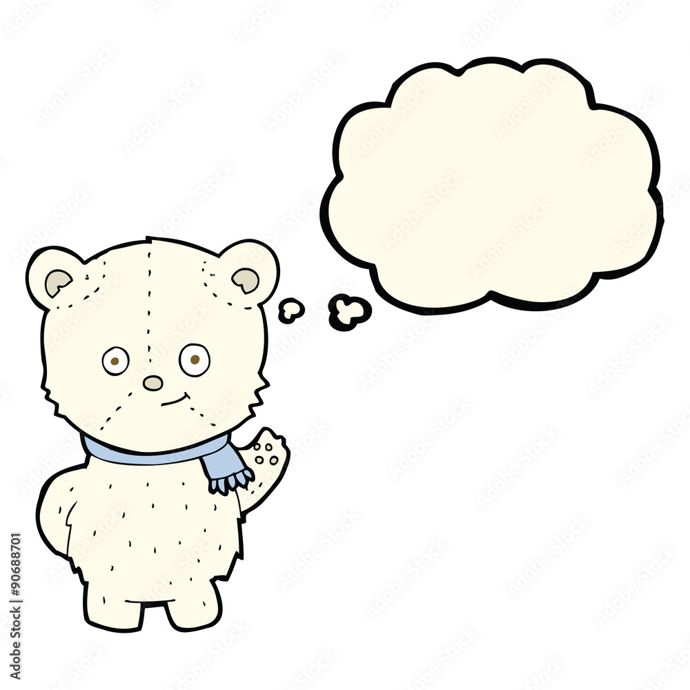 cute cartoon polar bear with thought bubble