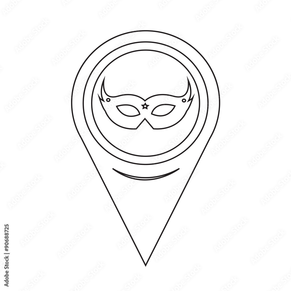 Map Pointer Carnival Mask Icon Map Pointer Carnival Mask Icon