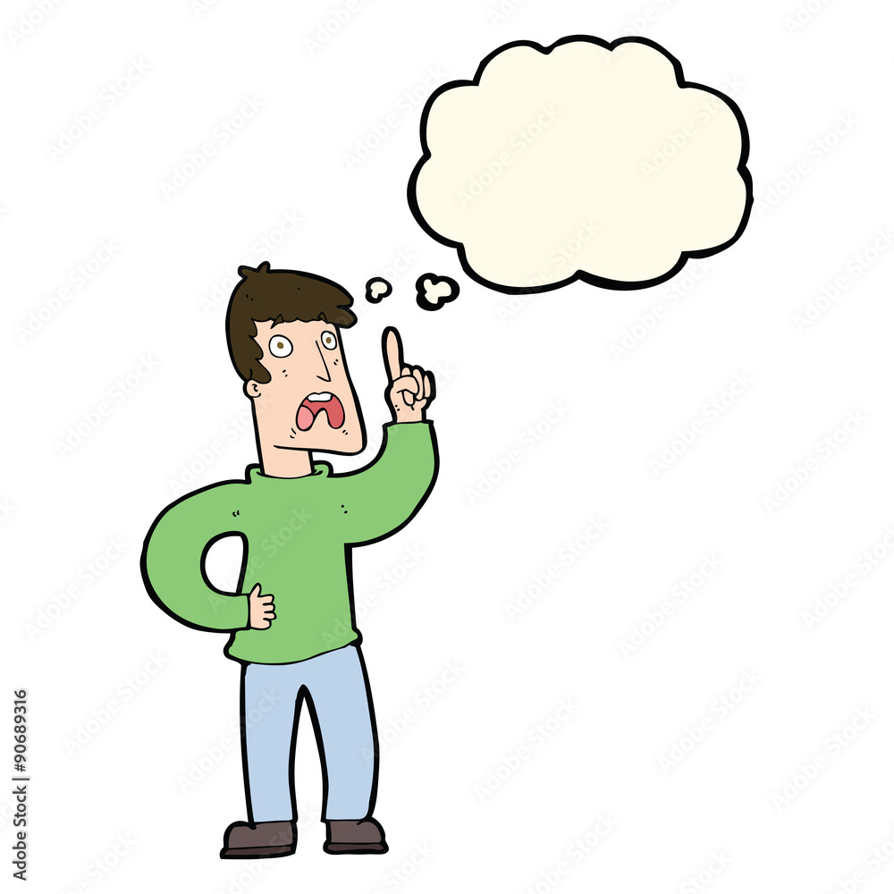 cartoon man with complaint with thought bubble cartoon man with complaint with thought bubble