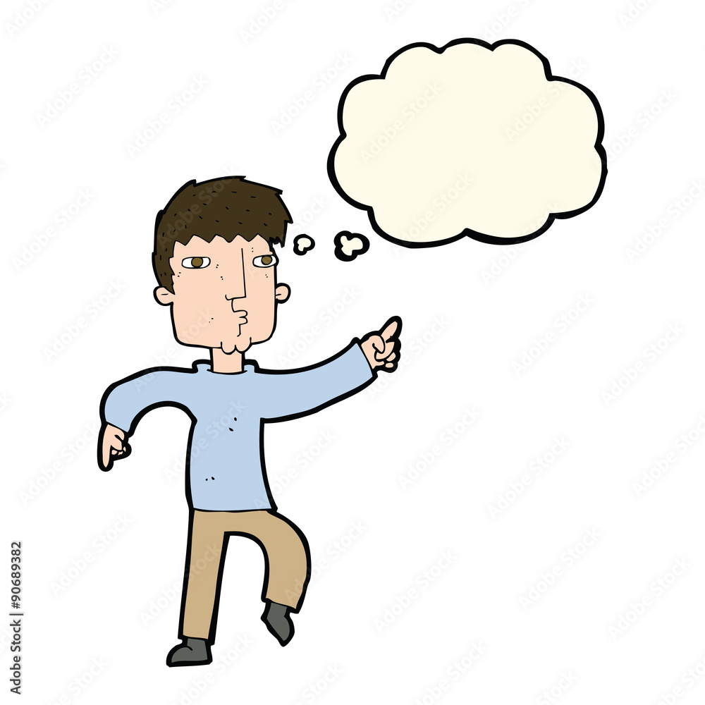 cartoon dancing man with thought bubble cartoon dancing man with thought bubble