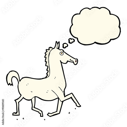 cartoon horse with thought bubble