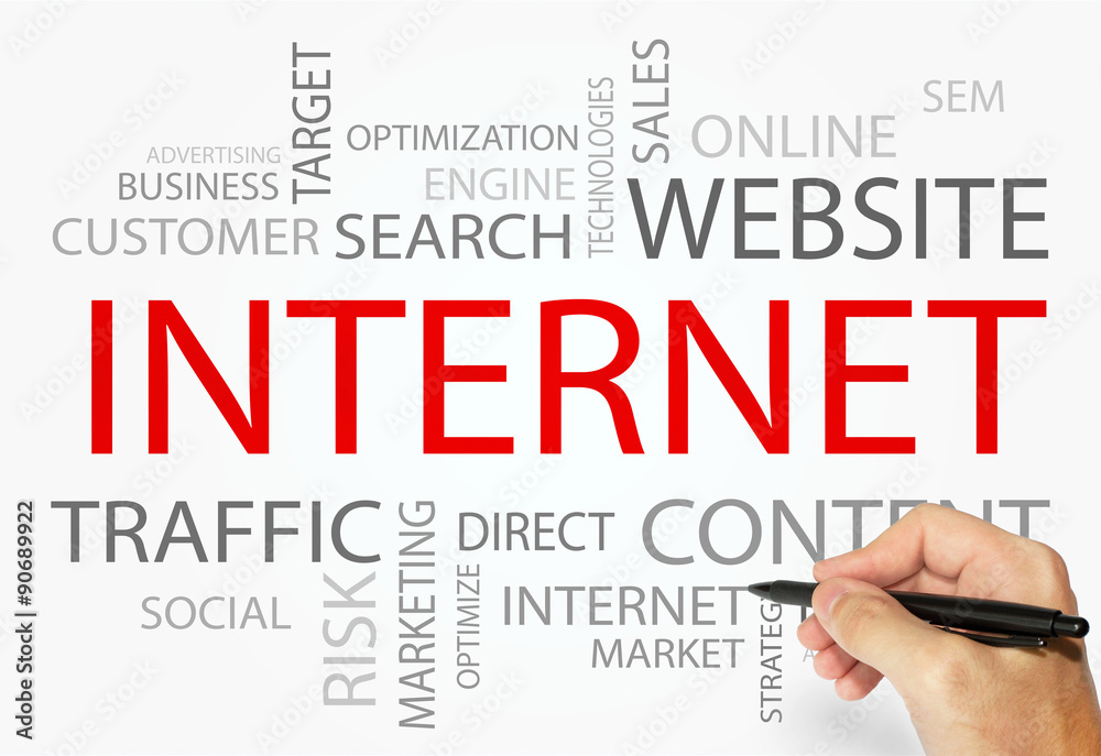 Internet words concept, Business and Internet concept Internet words concept, Business and Internet concept