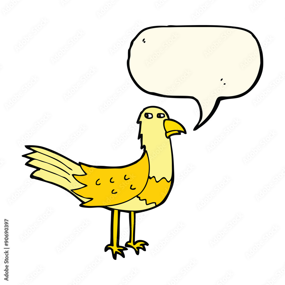 cartoon bird with thought bubble cartoon bird with thought bubble