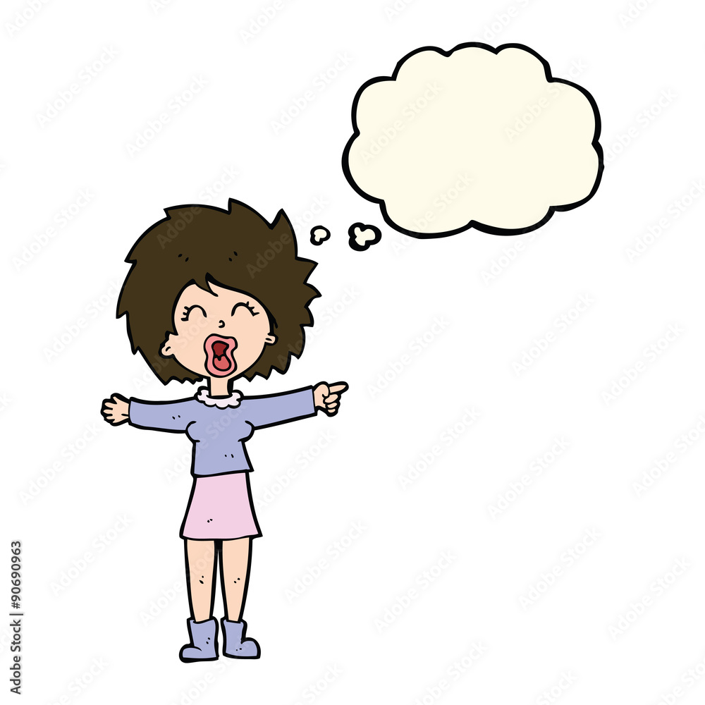 cartoon stressed out woman talking with thought bubble cartoon stressed out woman talking with thought bubble