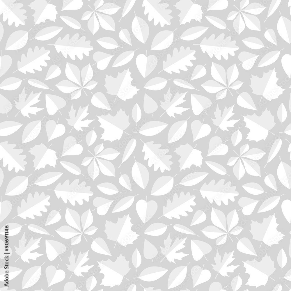 White Leaves Seamless Pattern White Leaves Seamless Pattern