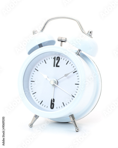 Alarm clock on white background.