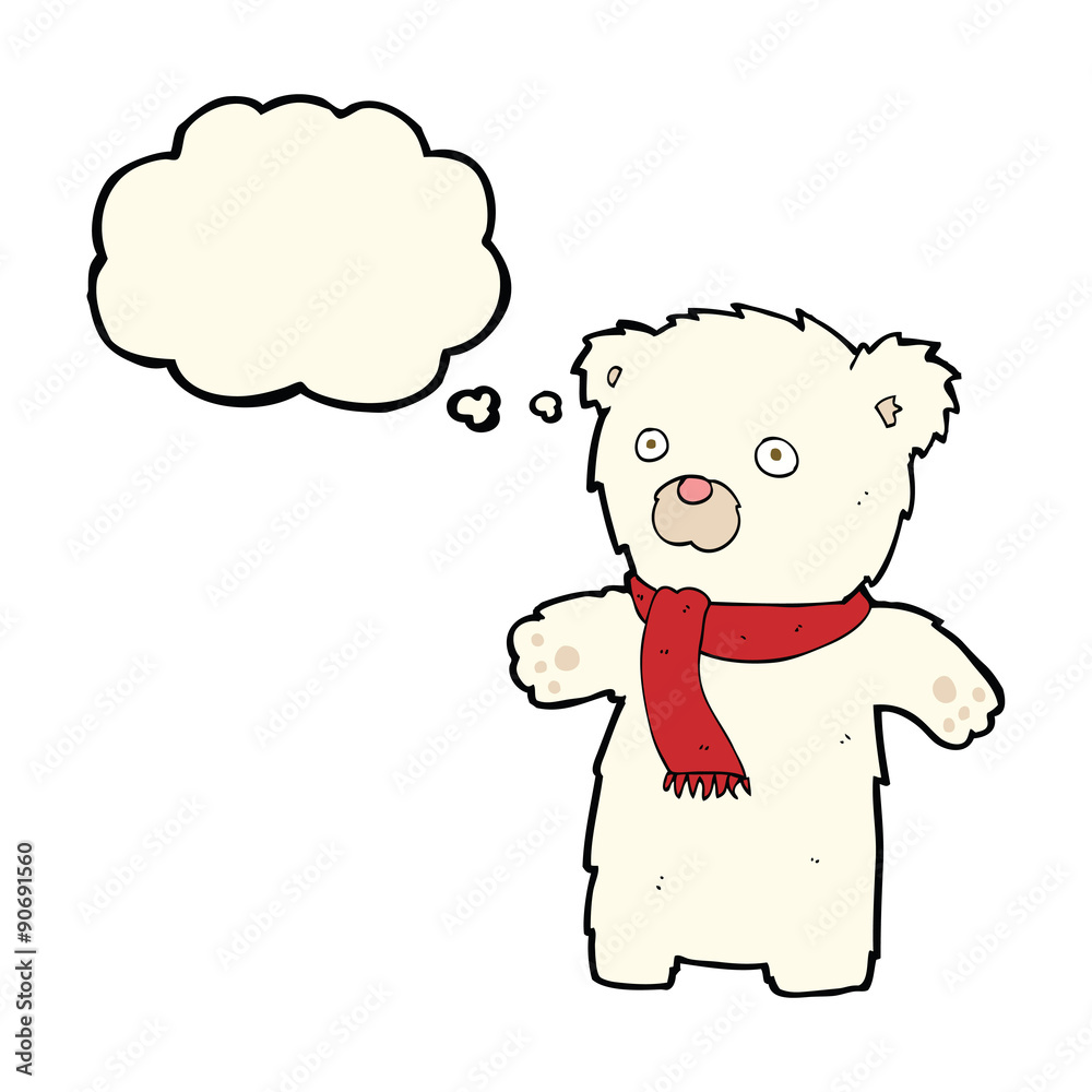 cartoon cute polar bear with thought bubble cartoon cute polar bear with thought bubble