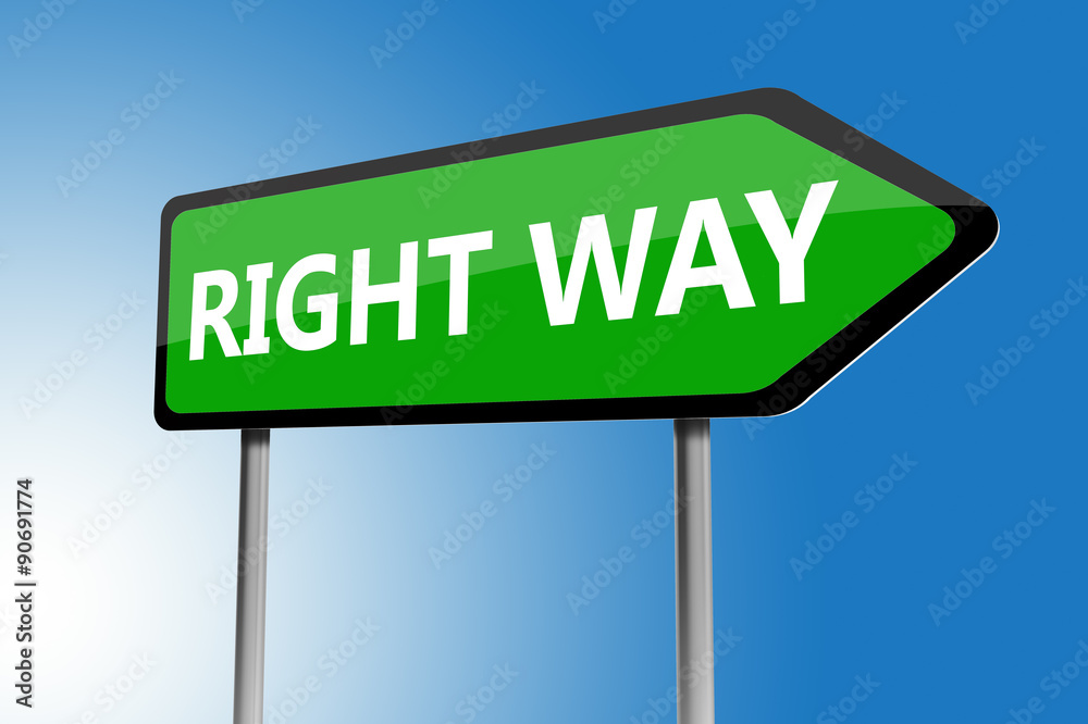 Illustration of right way directions sign Illustration of right way directions sign