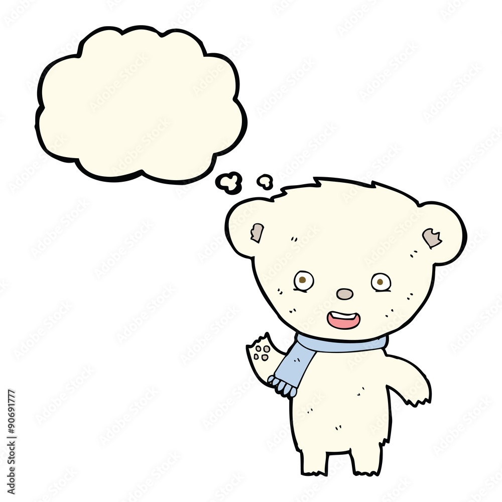 cartoon cute polar bear with thought bubble cartoon cute polar bear with thought bubble