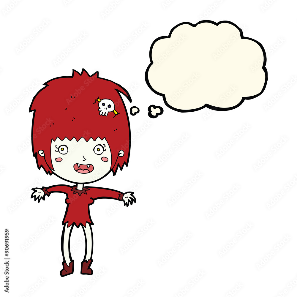 cartoon vampire girl with thought bubble cartoon vampire girl with thought bubble