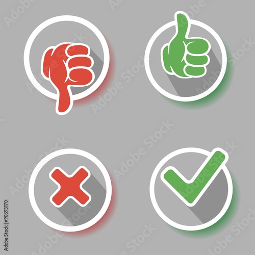 Yes, No, Thumbs up and down icons
