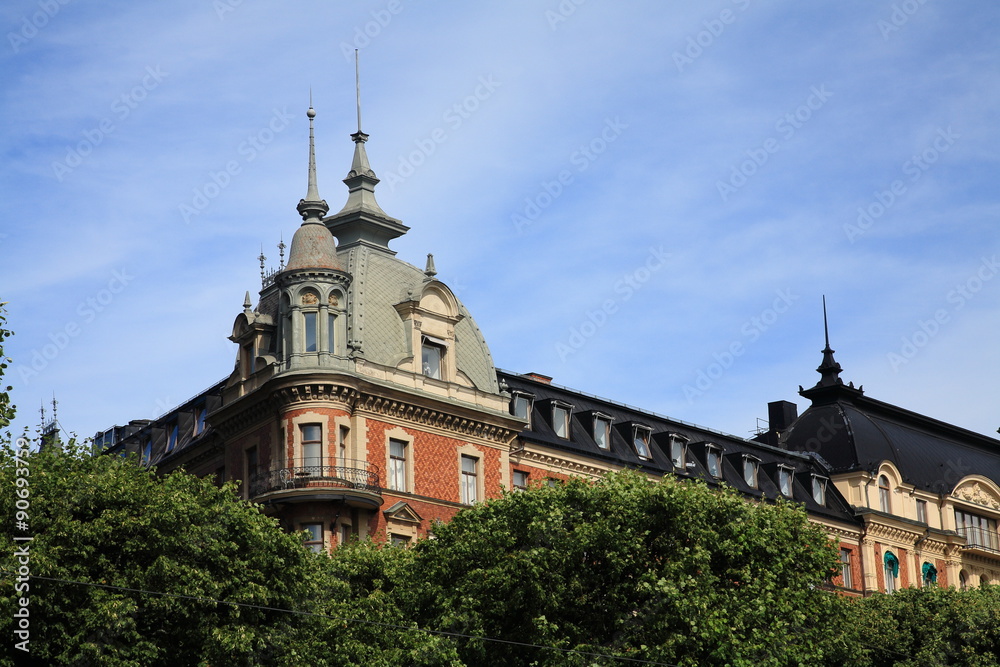 Architectural detail in Strandvagen,Stockholm
