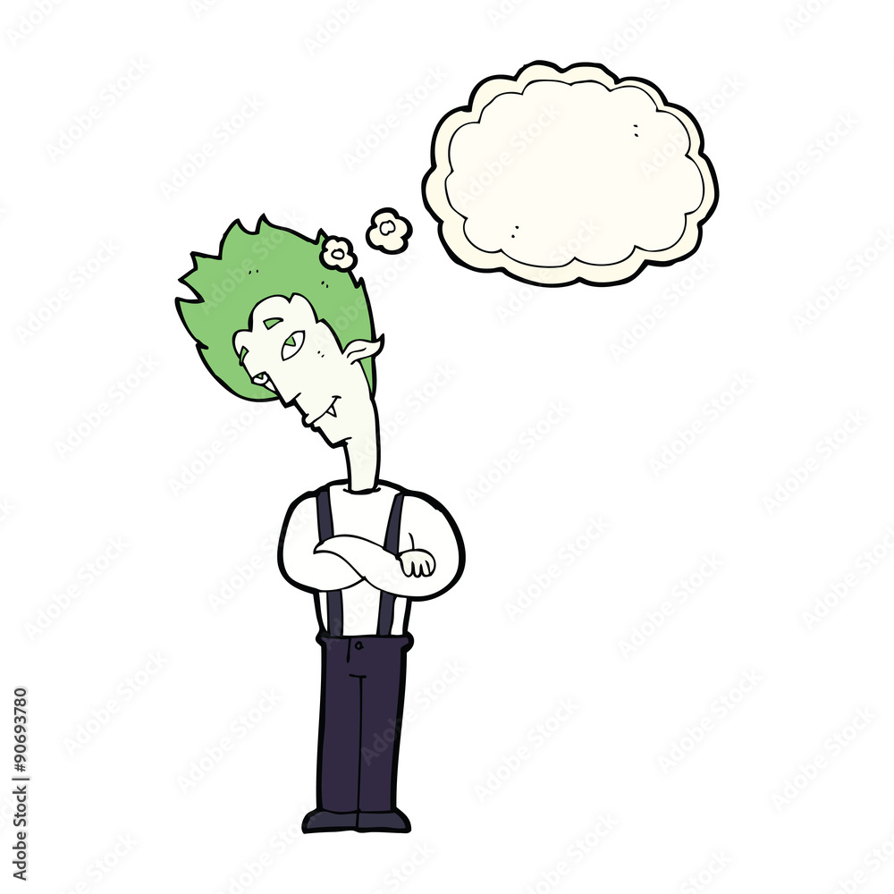 cartoon vampire with thought bubble cartoon vampire with thought bubble