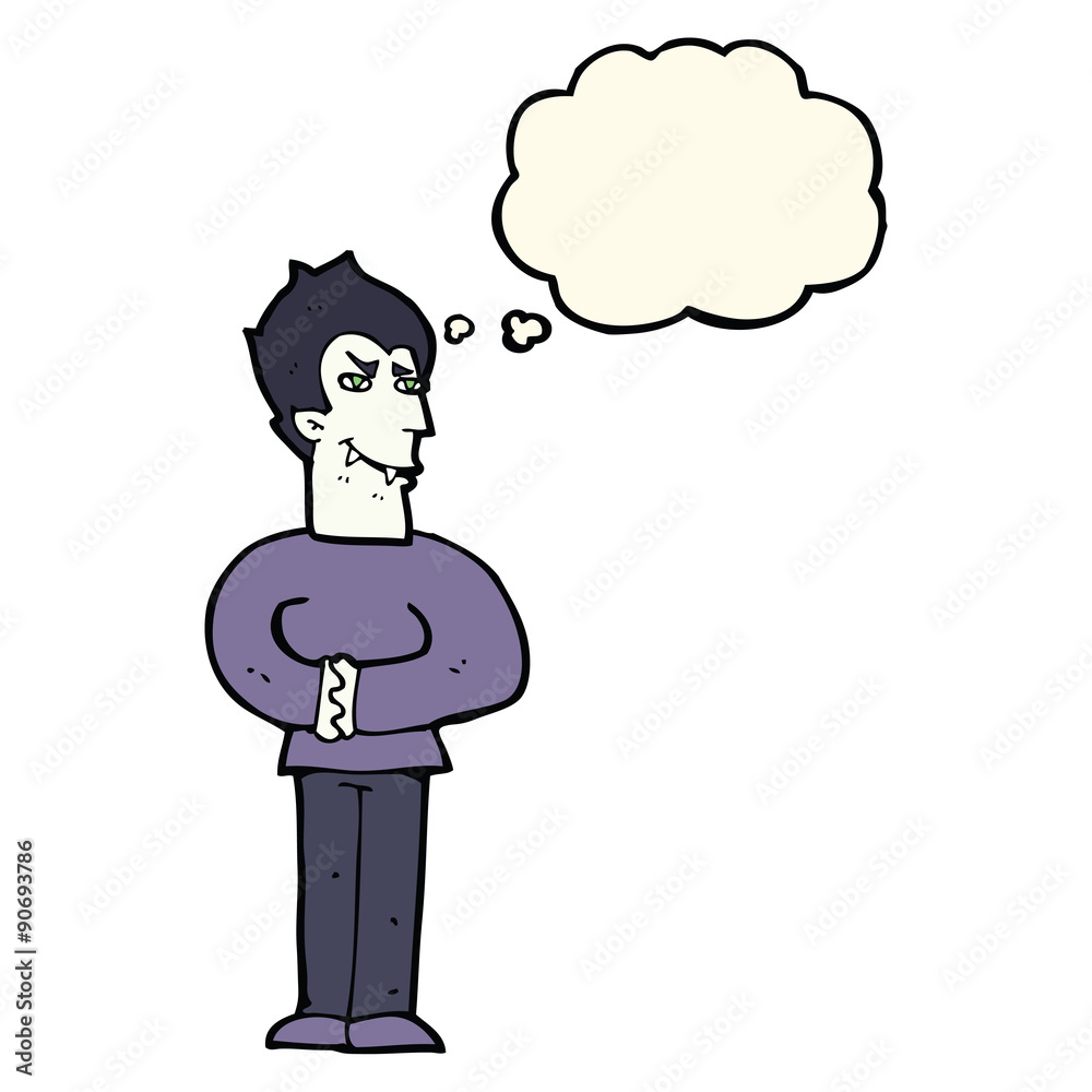 cartoon vampire with thought bubble cartoon vampire with thought bubble