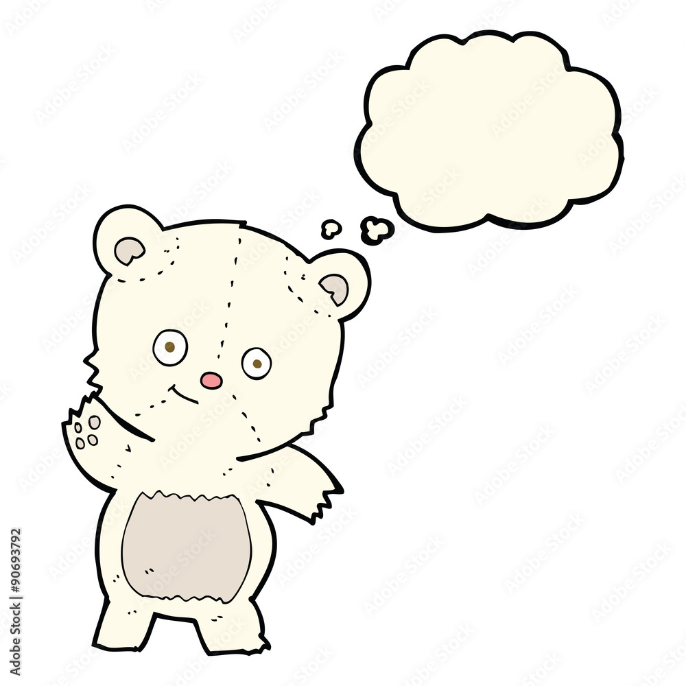 cute polar bear cartoon with thought bubble