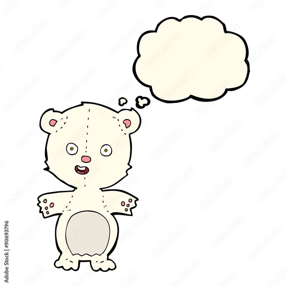 cute polar bear cartoon with thought bubble
