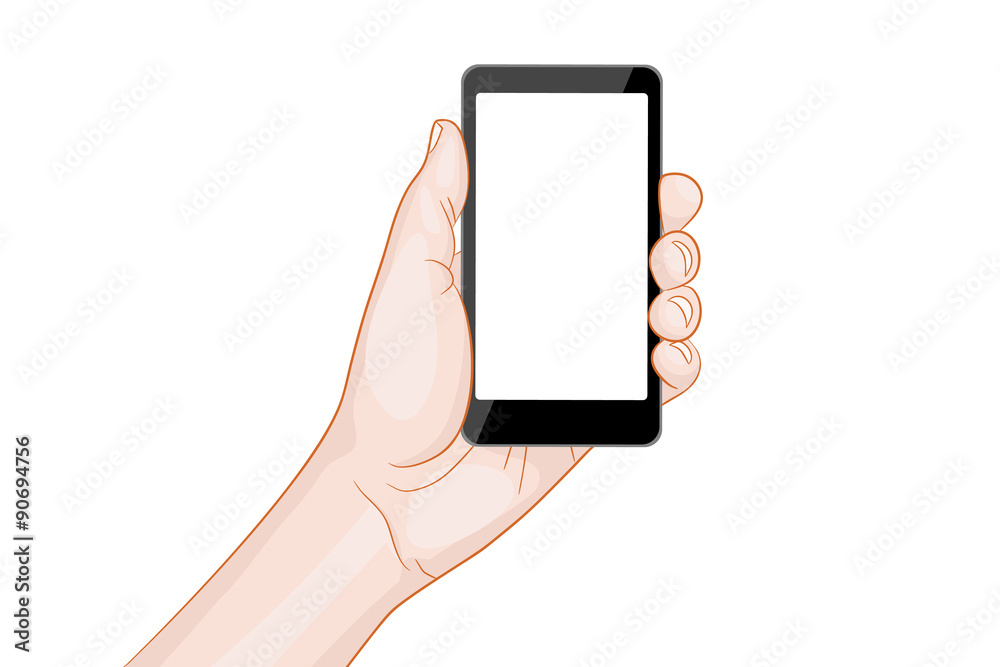 hand holding a smartphone with blank screen hand holding a smartphone with blank screen