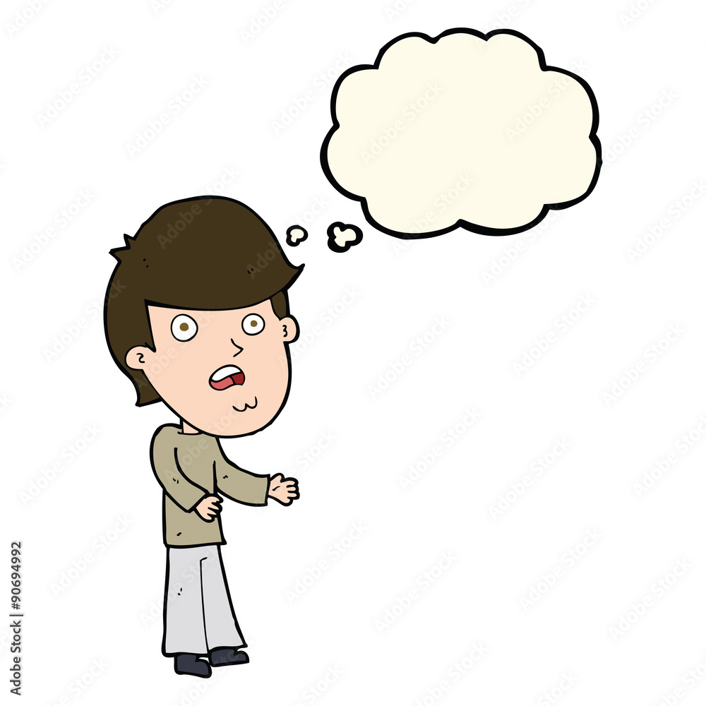 cartoon shocked man with thought bubble cartoon shocked man with thought bubble
