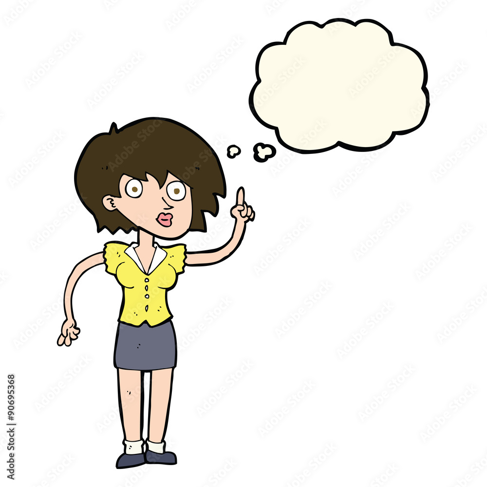 cartoon woman with question with thought bubble cartoon woman with question with thought bubble