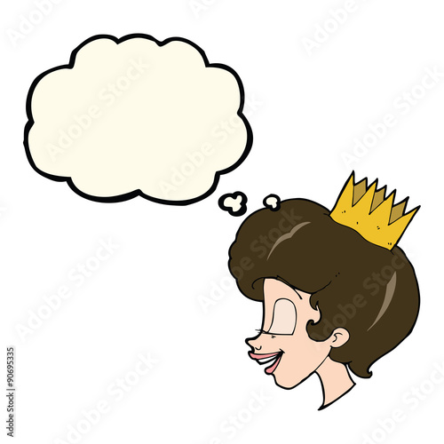 cartoon princess with thought bubble