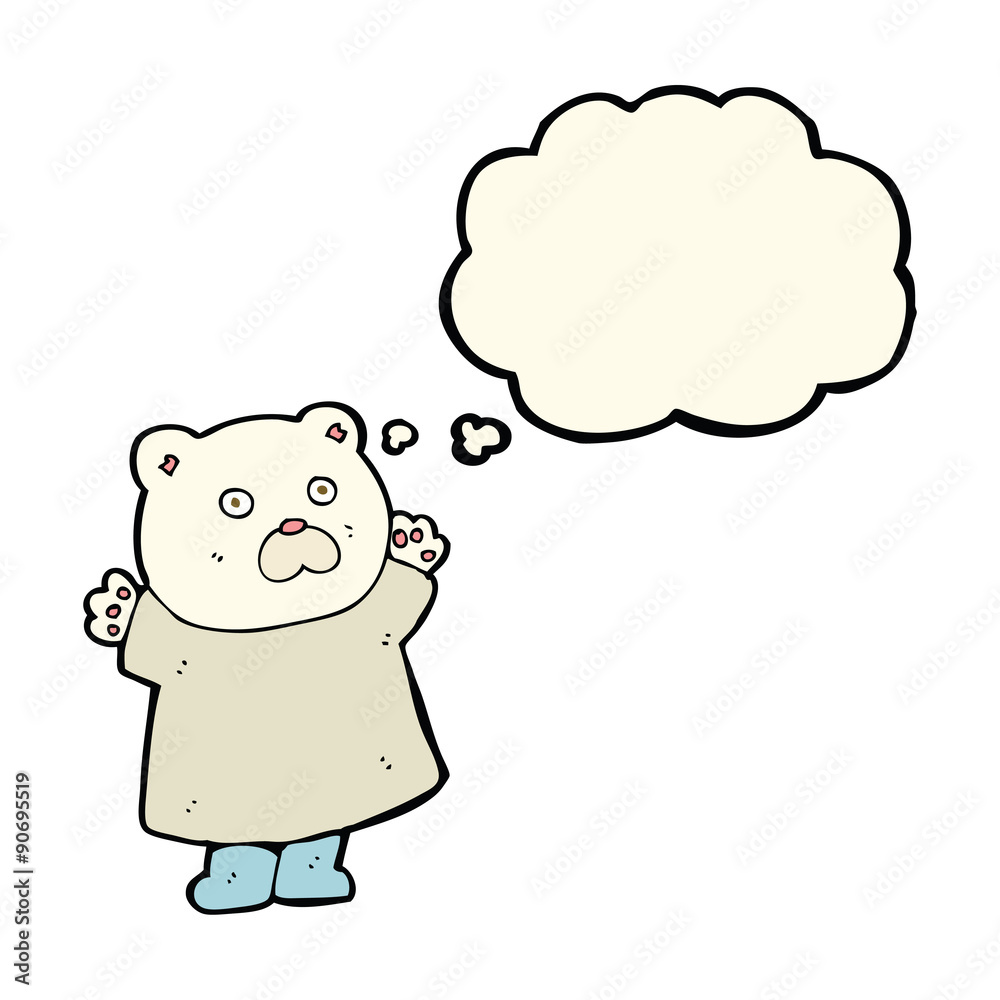 funny cartoon polar bear with thought bubble funny cartoon polar bear with thought bubble