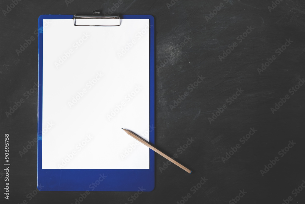 clipboard with blank sheet of paper and pencil clipboard with blank sheet of paper and pencil
