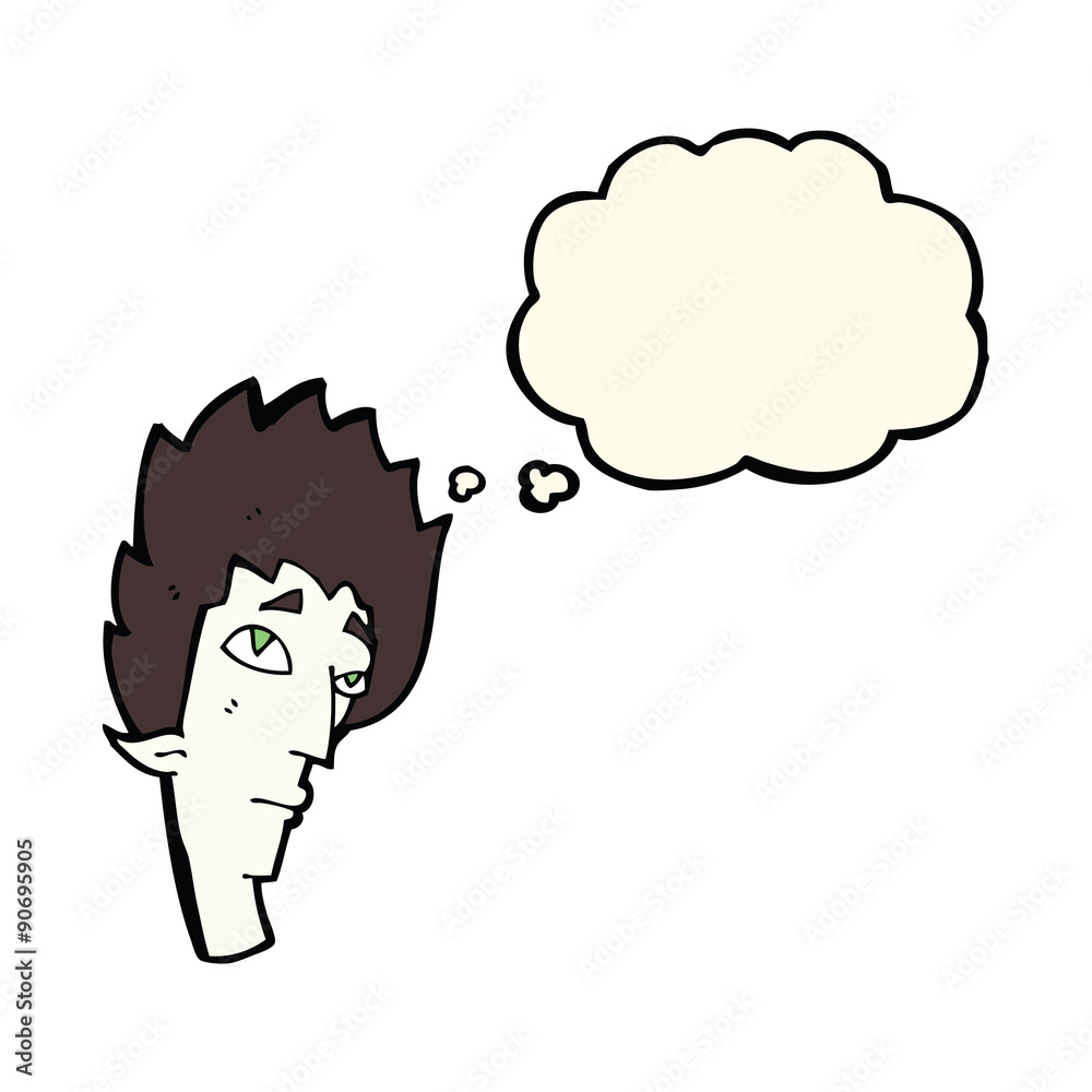 cartoon vampire head with thought bubble cartoon vampire head with thought bubble