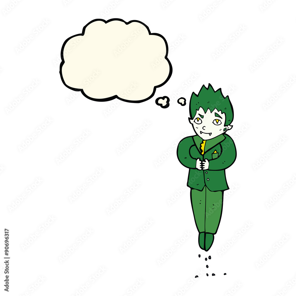 cartoon floating vampire with thought bubble cartoon floating vampire with thought bubble
