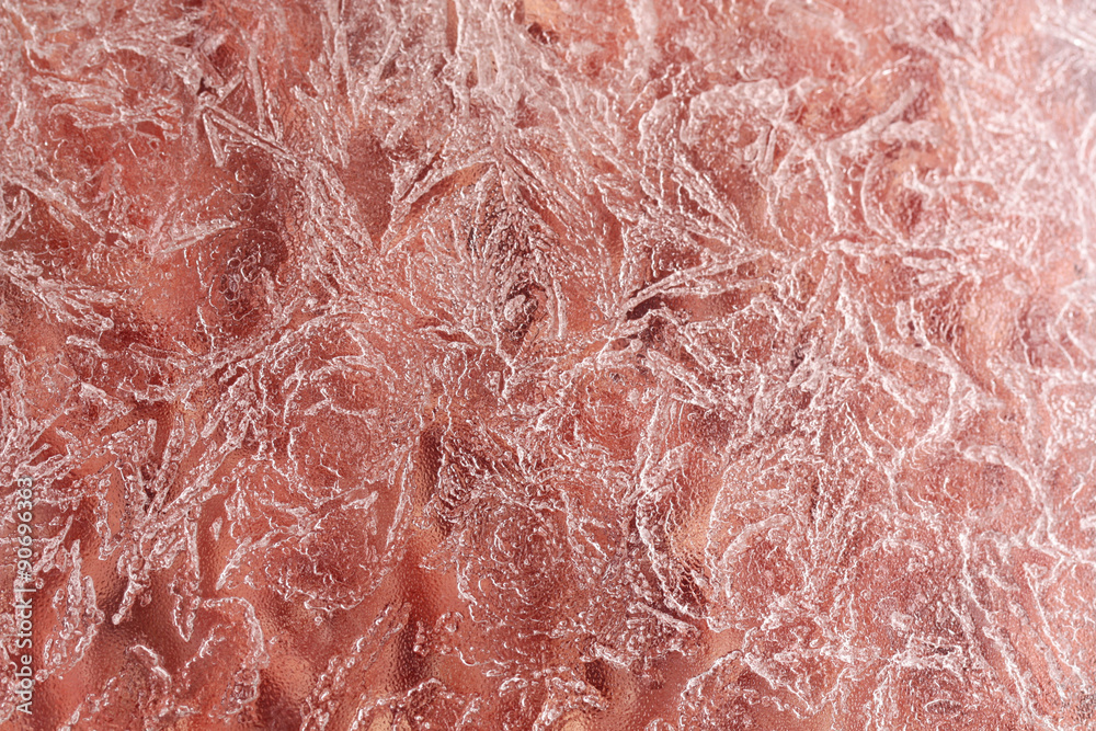 close-up frost pattern, frozen background on red
close-up frost pattern, frozen background on red
