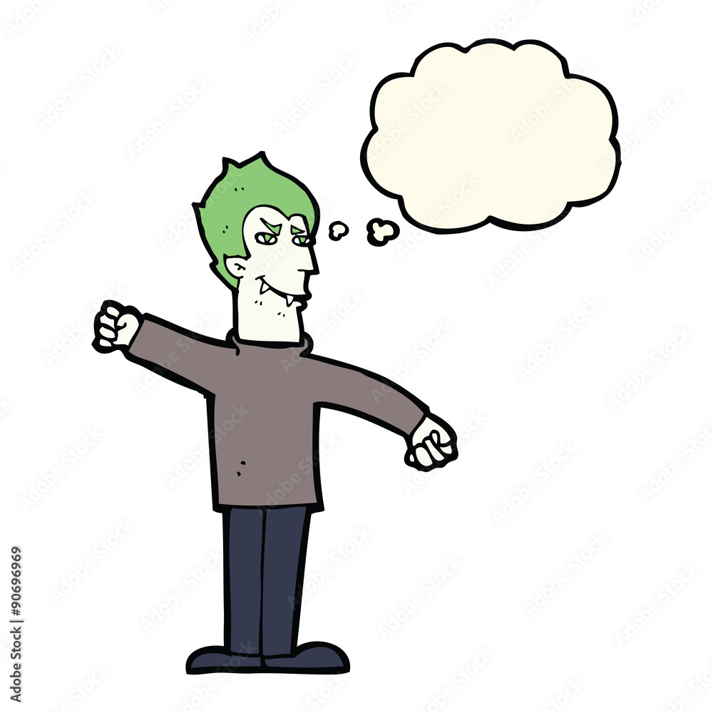 cartoon vampire man with thought bubble cartoon vampire man with thought bubble