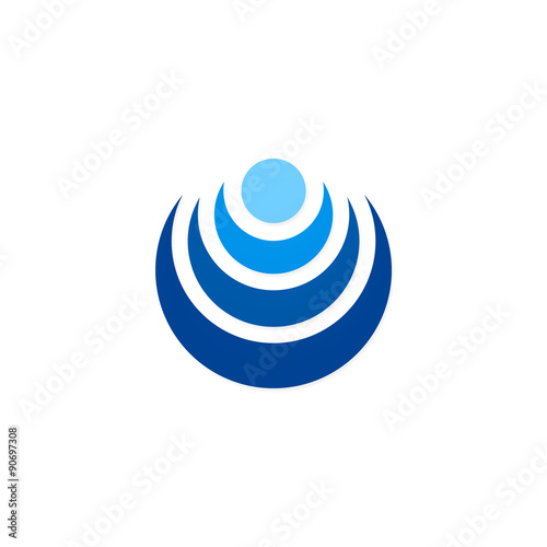blue radar wifi signal abstract technology logo photo