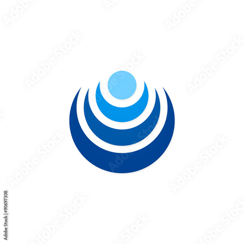 blue radar wifi signal abstract technology logo