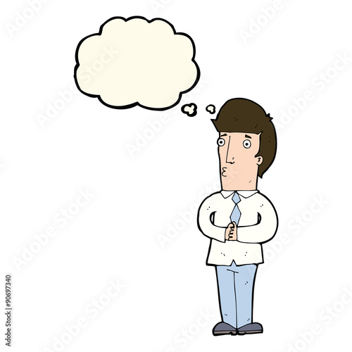 Wallpaper Mural cartoon nervous man with thought bubble Torontodigital.ca