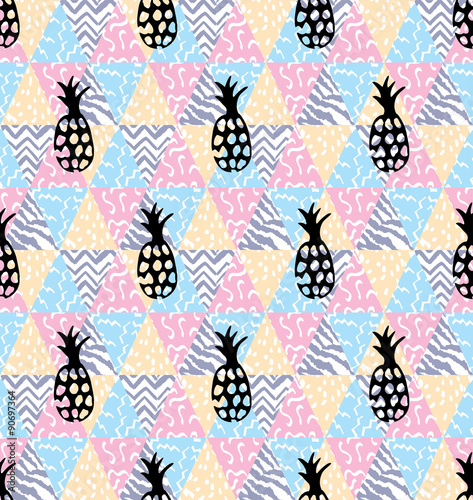 pineapple geometric seamless background