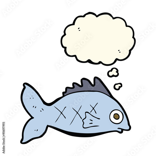 cartoon fish with thought bubble