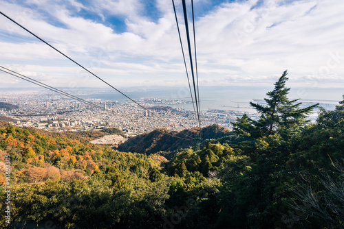 Aerial view of Kobe City from Mount Maya Ropeway, Japan