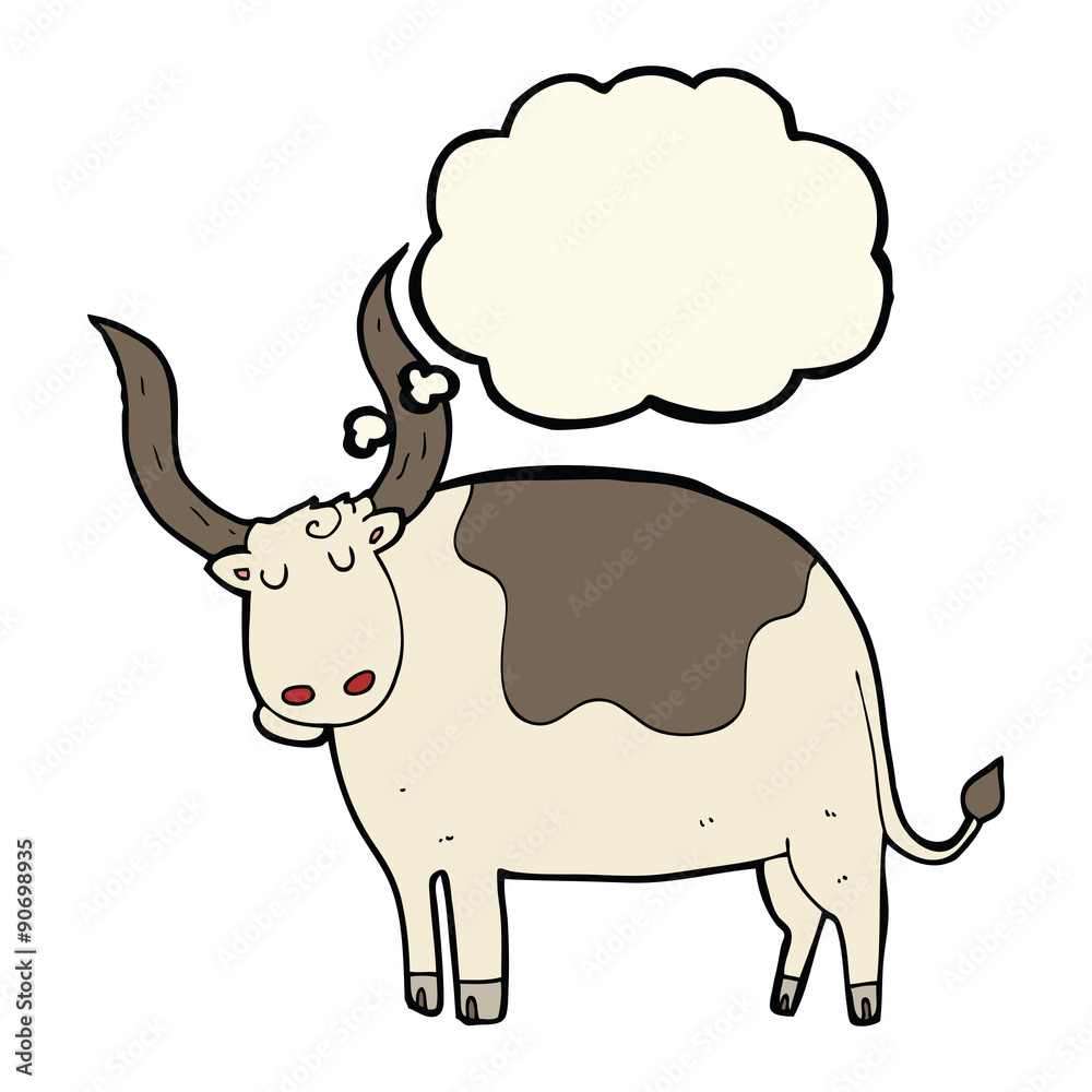 cartoon ox with thought bubble cartoon ox with thought bubble
