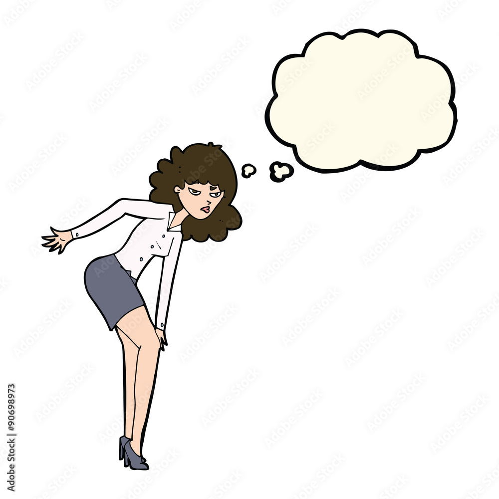 cartoon annoyed woman rubbing knee with thought bubble cartoon annoyed woman rubbing knee with thought bubble