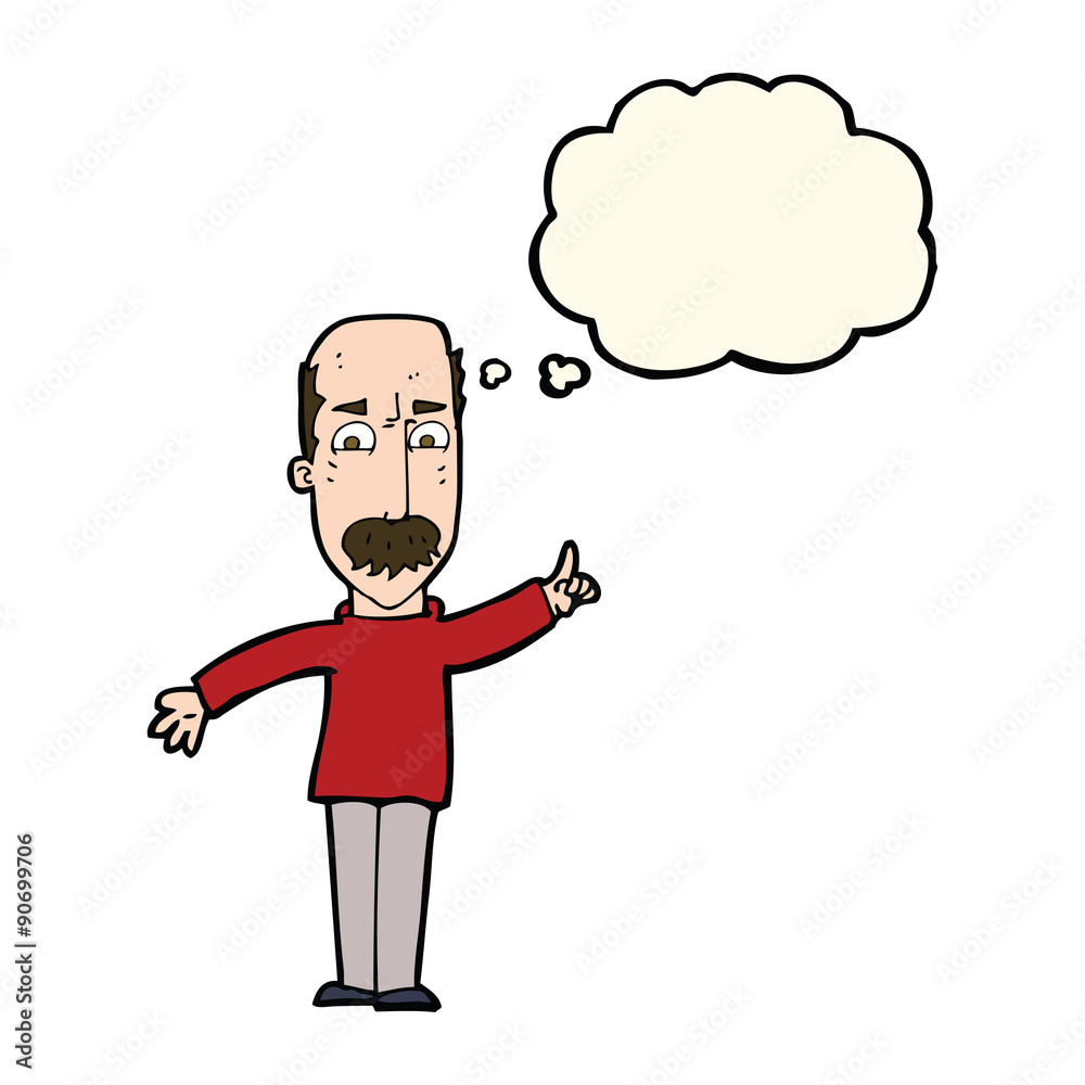 cartoon man issuing stern warning with thought bubble cartoon man issuing stern warning with thought bubble
