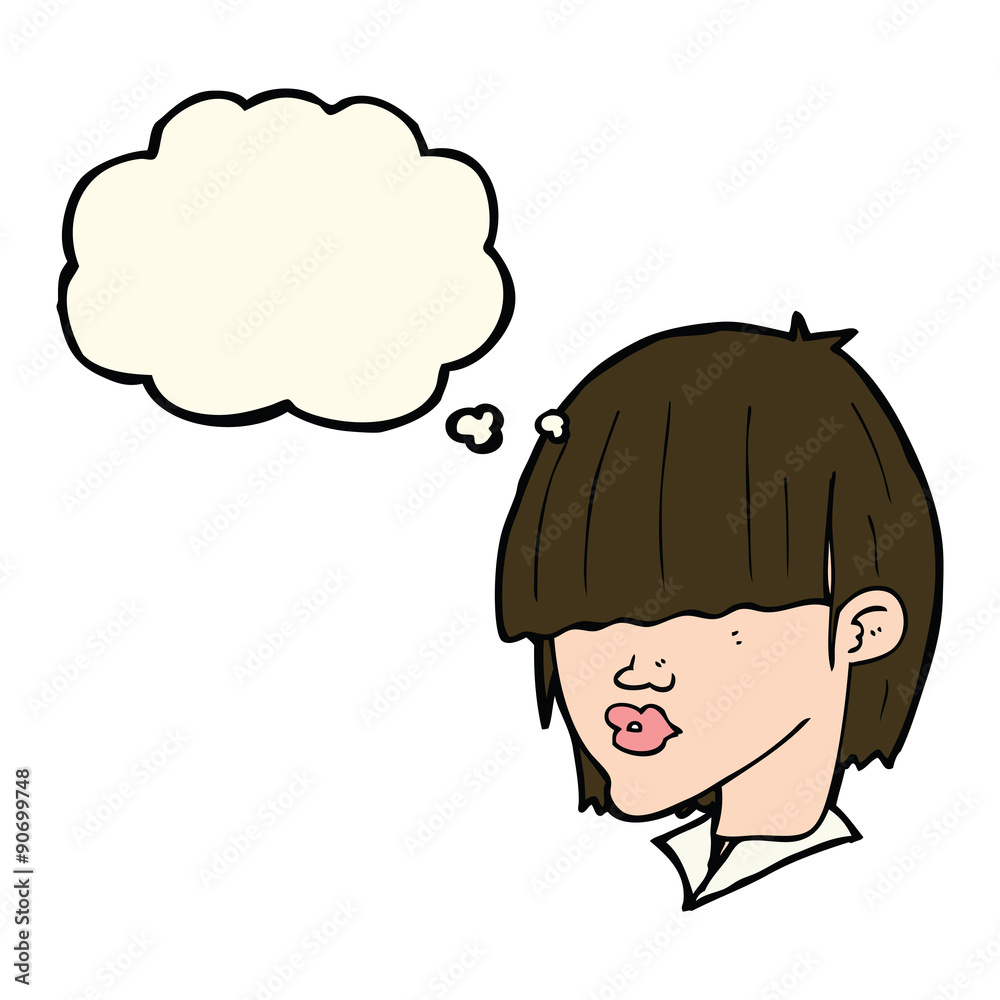 cartoon fashion haircut with thought bubble cartoon fashion haircut with thought bubble