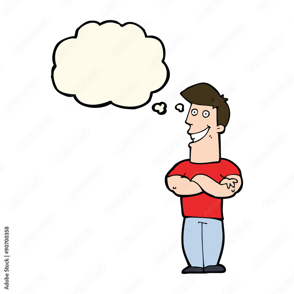 custom made wallpaper toronto digitalcartoon grinning man with thought bubble